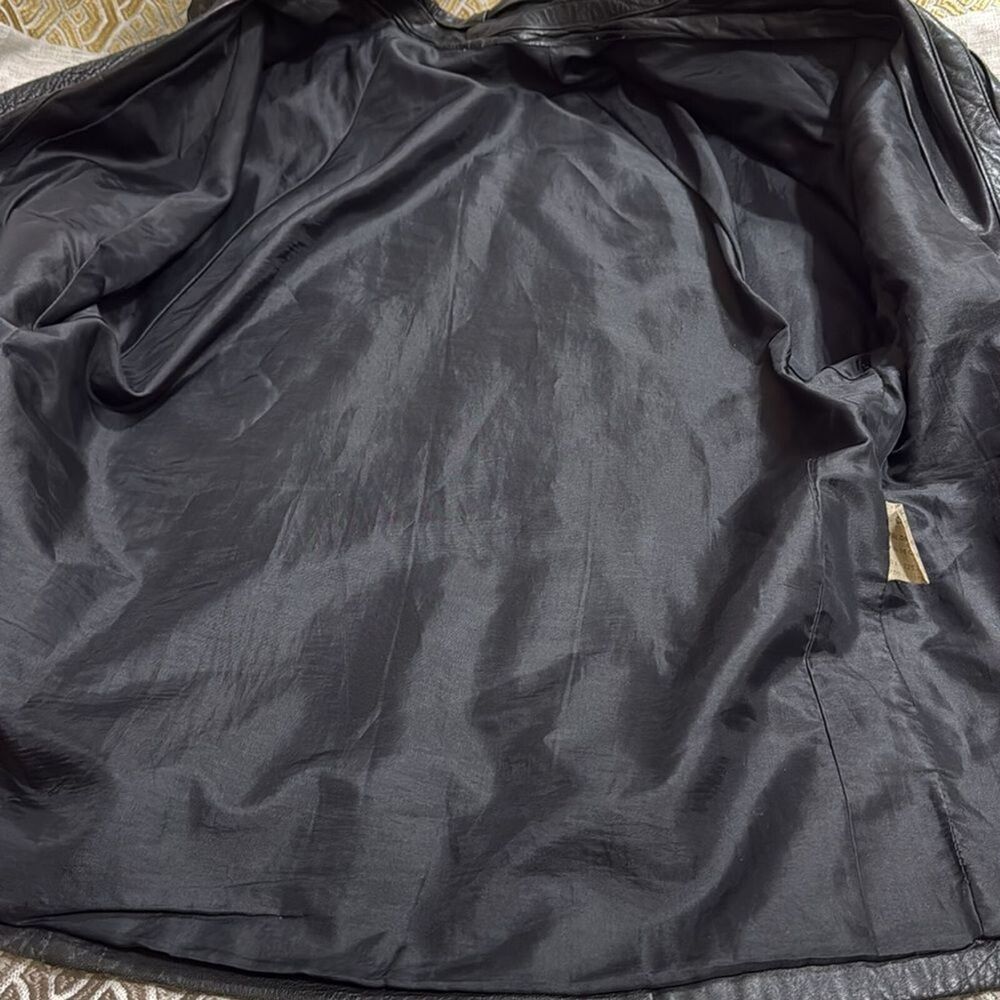 (P2) F.ORTIZ, creation Vintage 80s goatskin jacket in black oversized - Picture 10 of 15